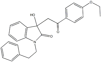3-[2-(4-ethoxyphenyl)-2-oxoethyl]-3-hydroxy-1-(2-phenylethyl)-1,3-dihydro-2H-indol-2-one Struktur