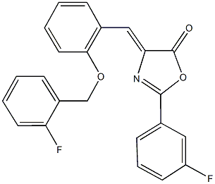 4-{2-[(2-fluorobenzyl)oxy]benzylidene}-2-(3-fluorophenyl)-1,3-oxazol-5(4H)-one Structure