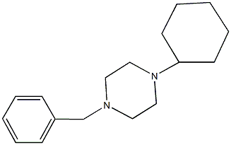 1-ベンジル-4-シクロヘキシルピペラジン 化学構造式