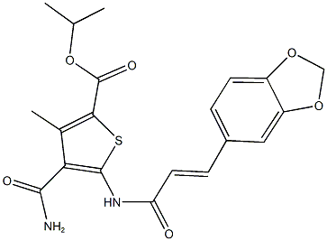 isopropyl 4-(aminocarbonyl)-5-{[3-(1,3-benzodioxol-5-yl)acryloyl]amino}-3-methyl-2-thiophenecarboxylate|