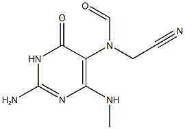 2-amino-4-(methylamino)-6-oxo-1,6-dihydropyrimidin-5-yl(cyanomethyl)formamide Structure