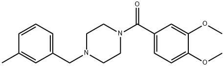 1-(3,4-dimethoxybenzoyl)-4-(3-methylbenzyl)piperazine Structure
