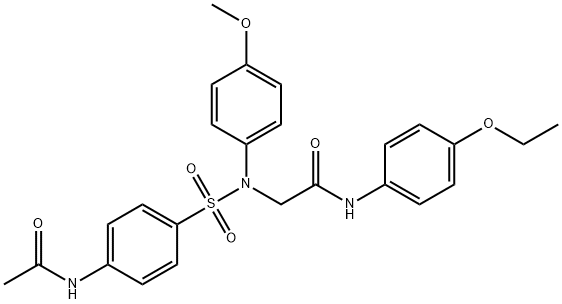 2-({[4-(acetylamino)phenyl]sulfonyl}-4-methoxyanilino)-N-(4-ethoxyphenyl)acetamide Struktur