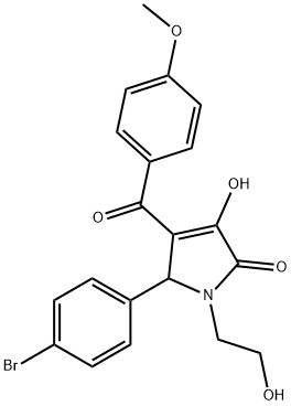 5-(4-bromophenyl)-3-hydroxy-1-(2-hydroxyethyl)-4-(4-methoxybenzoyl)-1,5-dihydro-2H-pyrrol-2-one 化学構造式