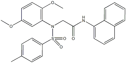 2-{2,5-dimethoxy[(4-methylphenyl)sulfonyl]anilino}-N-(1-naphthyl)acetamide,425611-64-9,结构式