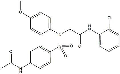2-({[4-(acetylamino)phenyl]sulfonyl}-4-methoxyanilino)-N-(2-chlorophenyl)acetamide|