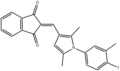 2-{[1-(4-iodo-3-methylphenyl)-2,5-dimethyl-1H-pyrrol-3-yl]methylene}-1H-indene-1,3(2H)-dione Structure