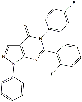 6-(2-fluorophenyl)-5-(4-fluorophenyl)-1-phenyl-1,5-dihydro-4H-pyrazolo[3,4-d]pyrimidin-4-one|
