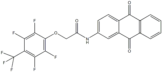 N-(9,10-dioxo-9,10-dihydro-2-anthracenyl)-2-[2,3,5,6-tetrafluoro-4-(trifluoromethyl)phenoxy]acetamide Struktur