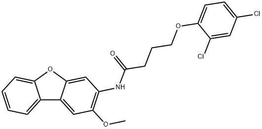 4-(2,4-dichlorophenoxy)-N-(2-methoxydibenzo[b,d]furan-3-yl)butanamide Struktur