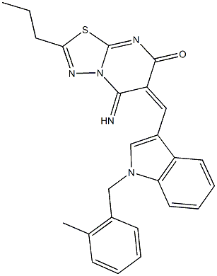 426234-02-8 5-imino-6-{[1-(2-methylbenzyl)-1H-indol-3-yl]methylene}-2-propyl-5,6-dihydro-7H-[1,3,4]thiadiazolo[3,2-a]pyrimidin-7-one