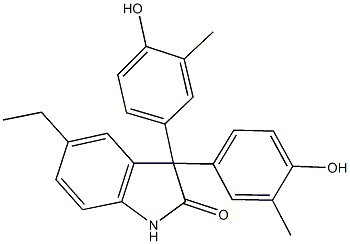 5-ethyl-3,3-bis(4-hydroxy-3-methylphenyl)-1,3-dihydro-2H-indol-2-one Structure