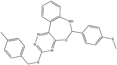 426248-03-5 3-[(4-methylbenzyl)sulfanyl]-6-[4-(methylsulfanyl)phenyl]-6,7-dihydro[1,2,4]triazino[5,6-d][3,1]benzoxazepine