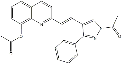 2-[2-(1-acetyl-3-phenyl-1H-pyrazol-4-yl)vinyl]-8-quinolinyl acetate Struktur