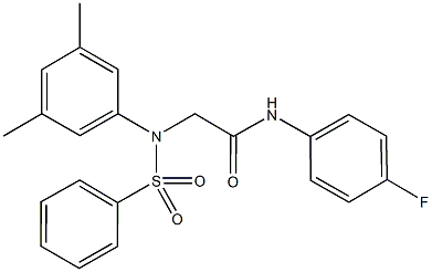 2-[3,5-dimethyl(phenylsulfonyl)anilino]-N-(4-fluorophenyl)acetamide Struktur