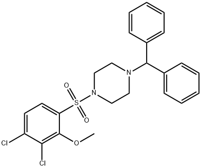 6-[(4-benzhydryl-1-piperazinyl)sulfonyl]-2,3-dichlorophenyl methyl ether Struktur