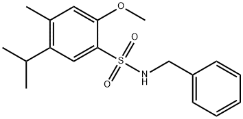N-benzyl-5-isopropyl-2-methoxy-4-methylbenzenesulfonamide Struktur