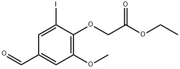 ethyl (4-formyl-2-iodo-6-methoxyphenoxy)acetate 化学構造式