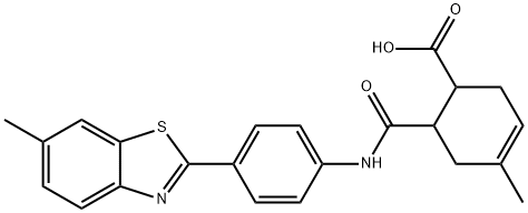 4-methyl-6-{[4-(6-methyl-1,3-benzothiazol-2-yl)anilino]carbonyl}-3-cyclohexene-1-carboxylic acid Structure