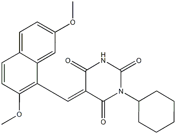 1-cyclohexyl-5-[(2,7-dimethoxy-1-naphthyl)methylene]-2,4,6(1H,3H,5H)-pyrimidinetrione|