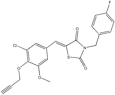 428832-40-0 5-[3-chloro-5-methoxy-4-(2-propynyloxy)benzylidene]-3-(4-fluorobenzyl)-1,3-thiazolidine-2,4-dione