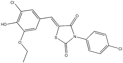 5-(3-chloro-5-ethoxy-4-hydroxybenzylidene)-3-(4-chlorophenyl)-1,3-thiazolidine-2,4-dione|