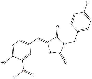 3-(4-fluorobenzyl)-5-{4-hydroxy-3-nitrobenzylidene}-1,3-thiazolidine-2,4-dione|
