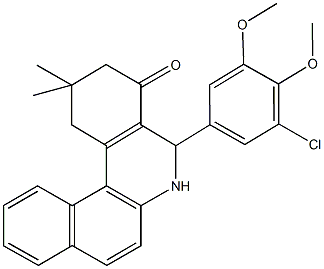5-(3-chloro-4,5-dimethoxyphenyl)-2,2-dimethyl-2,3,5,6-tetrahydrobenzo[a]phenanthridin-4(1H)-one Struktur