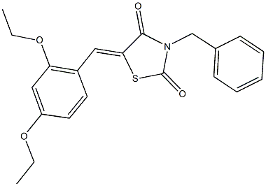 3-benzyl-5-(2,4-diethoxybenzylidene)-1,3-thiazolidine-2,4-dione Struktur