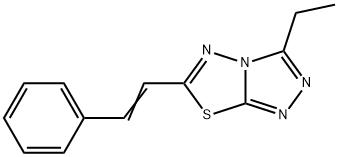 3-ethyl-6-(2-phenylvinyl)[1,2,4]triazolo[3,4-b][1,3,4]thiadiazole,43029-42-1,结构式