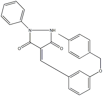 4-{3-[(4-methylbenzyl)oxy]benzylidene}-1-phenyl-3,5-pyrazolidinedione Struktur