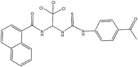 N-(1-{[(4-acetylanilino)carbothioyl]amino}-2,2,2-trichloroethyl)-1-naphthamide Structure