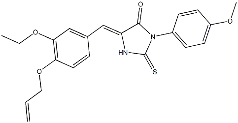 5-[4-(allyloxy)-3-ethoxybenzylidene]-3-(4-methoxyphenyl)-2-thioxo-4-imidazolidinone Struktur