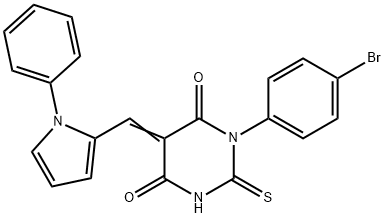 1-(4-bromophenyl)-5-[(1-phenyl-1H-pyrrol-2-yl)methylene]-2-thioxodihydro-4,6(1H,5H)-pyrimidinedione Structure