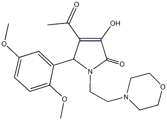4-acetyl-5-(2,5-dimethoxyphenyl)-3-hydroxy-1-[2-(4-morpholinyl)ethyl]-1,5-dihydro-2H-pyrrol-2-one Structure