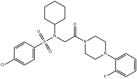 4-chloro-N-cyclohexyl-N-{2-[4-(2-fluorophenyl)-1-piperazinyl]-2-oxoethyl}benzenesulfonamide,431075-40-0,结构式