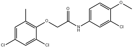 N-(3-chloro-4-methoxyphenyl)-2-(2,4-dichloro-6-methylphenoxy)acetamide Struktur
