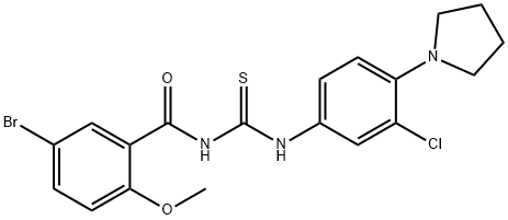 N-(5-bromo-2-methoxybenzoyl)-N'-[3-chloro-4-(1-pyrrolidinyl)phenyl]thiourea,431911-01-2,结构式