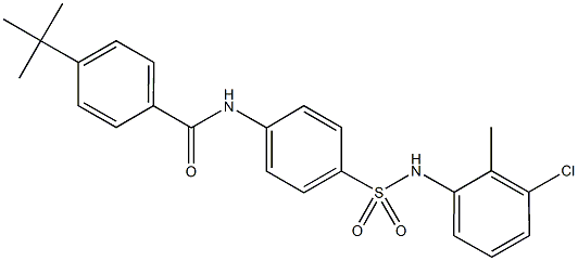 4-tert-butyl-N-{4-[(3-chloro-2-methylanilino)sulfonyl]phenyl}benzamide 化学構造式