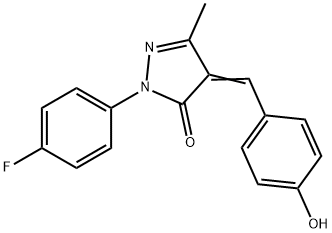 2-(4-fluorophenyl)-4-(4-hydroxybenzylidene)-5-methyl-2,4-dihydro-3H-pyrazol-3-one Struktur