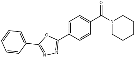 1-[4-(5-phenyl-1,3,4-oxadiazol-2-yl)benzoyl]piperidine Struktur