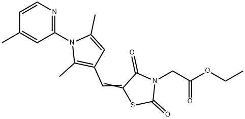 ethyl (5-{[2,5-dimethyl-1-(4-methylpyridin-2-yl)-1H-pyrrol-3-yl]methylene}-2,4-dioxo-1,3-thiazolidin-3-yl)acetate|