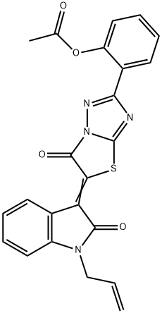 2-[5-(1-allyl-2-oxo-1,2-dihydro-3H-indol-3-ylidene)-6-oxo-5,6-dihydro[1,3]thiazolo[3,2-b][1,2,4]triazol-2-yl]phenyl acetate Structure