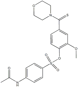 2-methoxy-4-(4-morpholinylcarbothioyl)phenyl 4-(acetylamino)benzenesulfonate 化学構造式