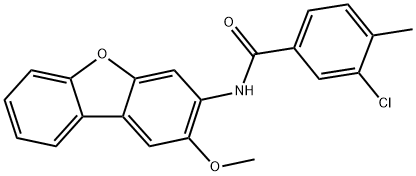 3-chloro-N-(2-methoxydibenzo[b,d]furan-3-yl)-4-methylbenzamide,432019-37-9,结构式