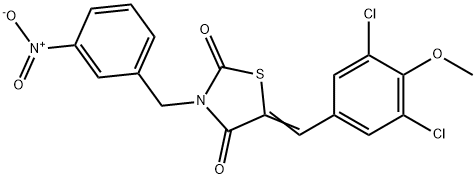 5-(3,5-dichloro-4-methoxybenzylidene)-3-{3-nitrobenzyl}-1,3-thiazolidine-2,4-dione,432495-06-2,结构式