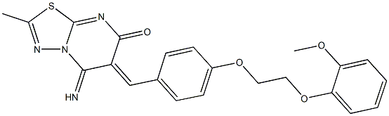 5-imino-6-{4-[2-(2-methoxyphenoxy)ethoxy]benzylidene}-2-methyl-5,6-dihydro-7H-[1,3,4]thiadiazolo[3,2-a]pyrimidin-7-one Structure