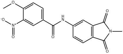 3-nitro-4-methoxy-N-(2-methyl-1,3-dioxo-2,3-dihydro-1H-isoindol-5-yl)benzamide,433246-76-5,结构式