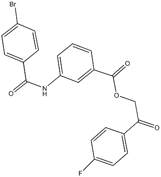 2-(4-fluorophenyl)-2-oxoethyl 3-[(4-bromobenzoyl)amino]benzoate Structure