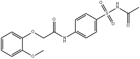 N-{4-[(acetylamino)sulfonyl]phenyl}-2-(2-methoxyphenoxy)acetamide Struktur